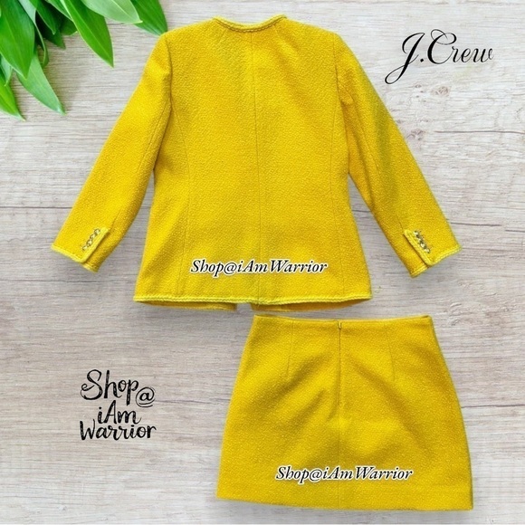 J.Crew canary yellow boucle lady jacket + matching mini skirt *shop@iamwarrior - Picture 8 of 16